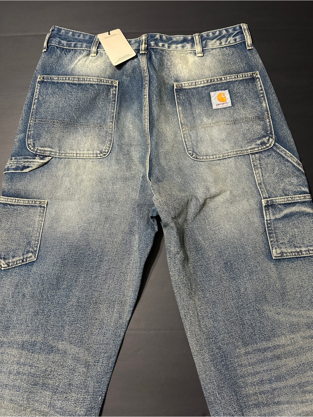 Carhartt Men’s Washed Denim Relaxed Carpenter Jeans - Light Blue size 34X32